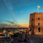 City View At Night Of Vilnius Lithuania