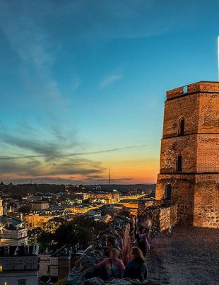 City View At Night Of Vilnius Lithuania
