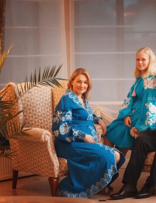 Myron Wasylyk Sitting On Sofa With His Family