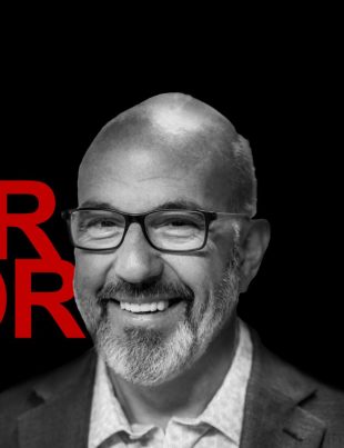 Jeff Hoffman Smiling Black And White Image