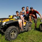 Vitali Klitschko With Family And Brother Wladimir Klitchko Sitting On ATV