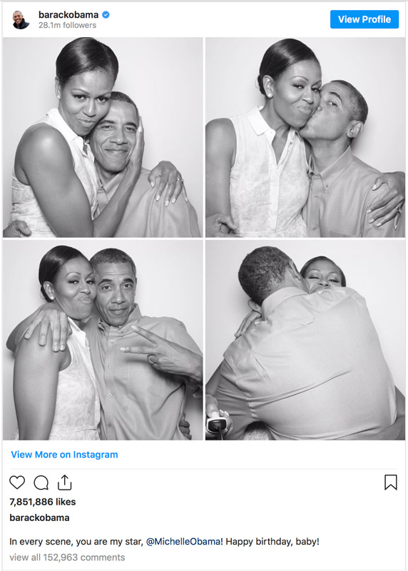 Instagram Post Of Barack And Michelle Obama Black And White Fun Photos